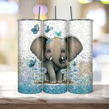 1 Bình nước chân không bằng thép không gỉ in hình chú voi 20 Oz, Cốc thủy tinh đáy phẳng, Cốc đựng đồ uống đa chức năng, Quà tặng độc quyền cho gia đình và bạn bè, Có thể tái sử dụng, Cốc đựng nước tiệc tùng, Cốc đựng nước văn phòng có nắp đậy dễ thương, Cảm giác thoải mái, Thích hợp cho tập thể dục, du lịch, sử dụng tại văn phòng và gia đình - Nhiều màu - Xem 1