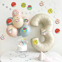 500 pièces/Rouleau Stickers de bénédiction d'anniversaire de forme ronde avec motifs de dessins animés, autocollants de décoration artisanale, récompenses d'enseignant et décorations de fête, fournitures scolaires, rentrée des classes - Multicolore - Voir 9