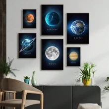 HALFLEMART 1 pieza Póster de lienzo con galaxia espacial, para decoración de sala de estar y dormitorio