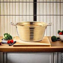 1pc 金色不锈钢小煮锅 内径21cm无盖 304加厚不锈钢 可煮面条蔬菜 适用于电磁炉和煤气炉 - 彩色 - 查看 5