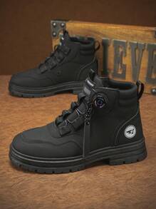 秋冬高帮休闲运动鞋、时尚工作靴、鞋子、登山靴 - 黑色 - 查看 5