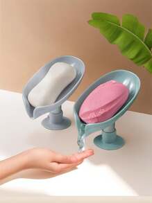 4/2/1 pezzi Portasapone senza foratura con ventosa inclinata, semplice per il bagno, per raccogliere e drenare il sapone, per uso domestico e per il ritorno a scuola