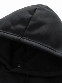 Herren thermisch gefütterter warmer Outdoor Lässig Kapuzenpullover Dreiteiler-Set