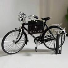 1 pieza Modelo de bicicleta retro para decoración DIY, kit de modelo de bicicleta en miniatura a escala 1:10 con inflador y maletín, exhibición decorativa
