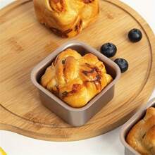 6 件迷你方形蛋糕和面包模具套装 - 不粘，烤面包和磅蛋糕 - 厨房必备小工具