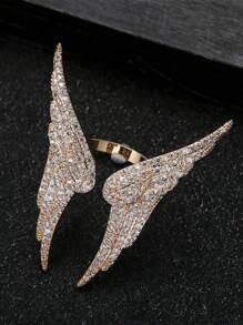 1 件时尚方晶锆石戒指，适合女性日常佩戴 - 金色-2 - 查看 12