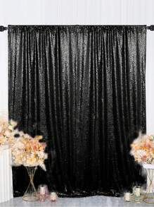 1 件闪亮亮片背景窗帘，闪闪发光的摄影背景窗帘，适用于派对、生日派对装饰、婚礼装饰、新娘送礼会装饰、家居装饰、酒店装饰卧室客厅装饰，易于悬挂，圣诞节 - 彩色 - 查看 7