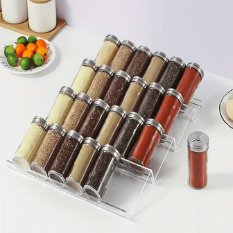 4pcs Acrylic Multi-Layer Drawer Spice Rack Organizer, Countertop-Free Storage Rack For Kitchen Cabinet Drawers