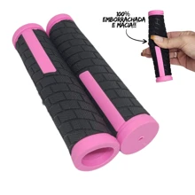 Openwork Rubberized Sport Bike Glove Grip - Pink - View 1