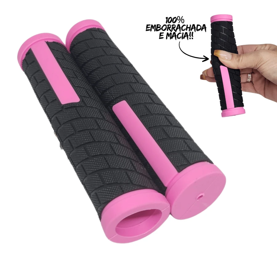 Openwork Rubberized Sport Bike Glove Grip - Pink - View 1