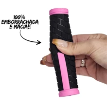 Openwork Rubberized Sport Bike Glove Grip - Pink - View 4