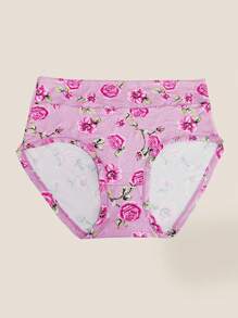 6 Pairs Plus Size Women Floral Print Comfortable Stretchy Briefs