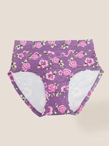 6 Pairs Plus Size Women Floral Print Comfortable Stretchy Briefs
