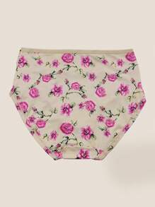 6 Pairs Plus Size Women Floral Print Comfortable Stretchy Briefs
