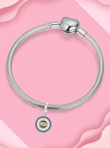 Silver Plated Charm Hand Eye Demon Blue Beads Charm Pendant Ball Suitable For Bracelets DIY Women's Jewelry - Silver - View 2