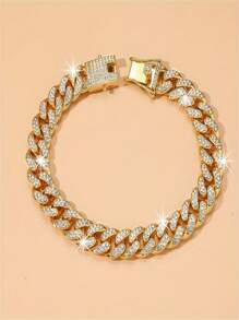 Tobillera con cadena cubana de rombos brillantes de 12 mm con colgante de mariposa pavé de circonitas completo - Joyería de tobillera de lujo con brillo para mujer - Estilo hip hop, ajustable, duradera y cómoda de llevar