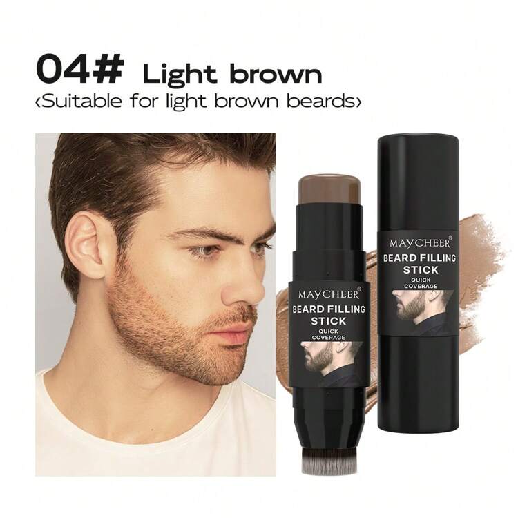 Lápiz delineador y cepillo para barba 2 en 1 - Barra de relleno para barba de larga duración, resistente al agua, inodora y de acabado natural para hombres con bigote y pelo. Regalo para el Día del Padre, el Día de San Valentín, regalo para el novio - Multicolor - Añade 9