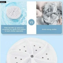 PINKSHOP Mini USB Portable Bucket Rotary Clothes Washing Machine - White - View 5