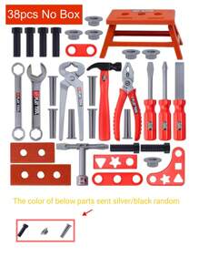 Decoração de Natal 41 peças/38 peças Conjunto de Brinquedo de Ferramenta de Reparo para Crianças, Kit de Ferramenta de Bancada Infantil com Furadeira Elétrica de Brinquedo, Chave de Fenda, Martelo, Alicate, Pregos, Tábuas de Madeira, Conjunto de Ferramenta de Simulação de Engenheiro, Brinquedo de Jogo de Faz de Conta Família Quebra-cabeça, Brinquedo Aprimorando a Inteligência e a Habilidade Prática dos Meninos, Brinquedo de Interação Pai-Filho, Conjunto de Brinquedo de Ferramentas Infantis