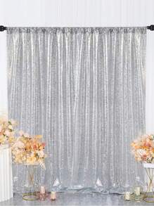 2pcs Silvery Party Background Cloth, Birthday Party Decoration Supplies Background Banner Silvery Background Cloth, Silvery Reuse Curtains For Home Decor, Wedding Decor, Babe Shower Decor, Suitable For Pairing With Metal Arch Brackets And Balloons, Perfect Background Decoration, Equally Suitable For Daily Use, The Shiny Background Fabric Never Goes Out Of Style Back To School Valentine Day