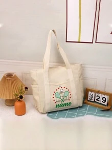 Customized Personalized Gift Bag With Tennis Racket Pattern Text, Suitable For Carrying Memories In Handbags, Waterproof Shopping Bags, Storage Bags, And Super Linen Handbags. Suitable For Weddings, Birthdays, Beaches, And Holidays, It Is The Best Gift For Women, Mothers, Teachers, Friends, Bridesmaids, And Students. On Mother's Day, Send Your Mother; On Nurse's Day, Send Your Nurse; On Brazilian Valentine's Day, Send Your Wife And Girlfriend.