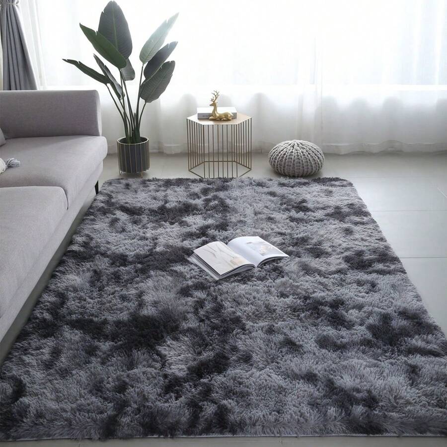 1pc Soft & Fluffy Rectangular Area Rug, Plush Bedroom Carpet, Thick ...