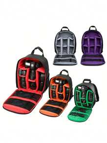 New Multifunctional Camera Bag, Waterproof Camera Storage Bag, Unisex Lightweight Camera Backpack, Suitable For / Outdoor Cameras, Large Capacity (Zipper And Lining Color Random) - Multicolor - View 4