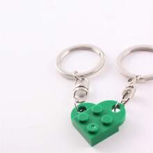 2pcs/Set Minimalist Building Block Heart Shape Separable Keychain, Couple/Friends Gift Valentine's Day Valentines Car Accessories Bag Charm School Cute Goth Y2k