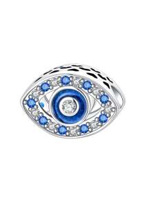 Silver Plated Charm Hand Eye Demon Blue Beads Charm Pendant Ball Suitable For Bracelets DIY Women's Jewelry - Silver - View 20