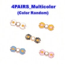 8/4/2pairs Metal Daisy Flower Pants Tighten Waist Brooches Pins Waist Clip Adjustable Snap Buckle Detachable Button For Jeans Trousers. - Multicolor - View 18