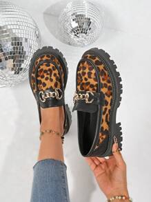 Giày lười đế dày đế cao thoải mái thời trang giản dị cho nữ, giày lười đế xuồng & đế xuồng, mùa xuân và mùa thu - Màu vàng - Xem 2