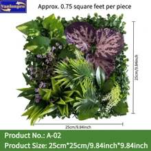 1 pieza Planta artificial decorativa para exteriores de 25cm*25cm/9.84pulg*9.84pulg, follaje artificial para exteriores, decoración de boda, decoración del hogar, decoración de pared, planta artificial, césped, flores artificiales, apta para decoración de bodas, decoración del hogar, decoración de exteriores