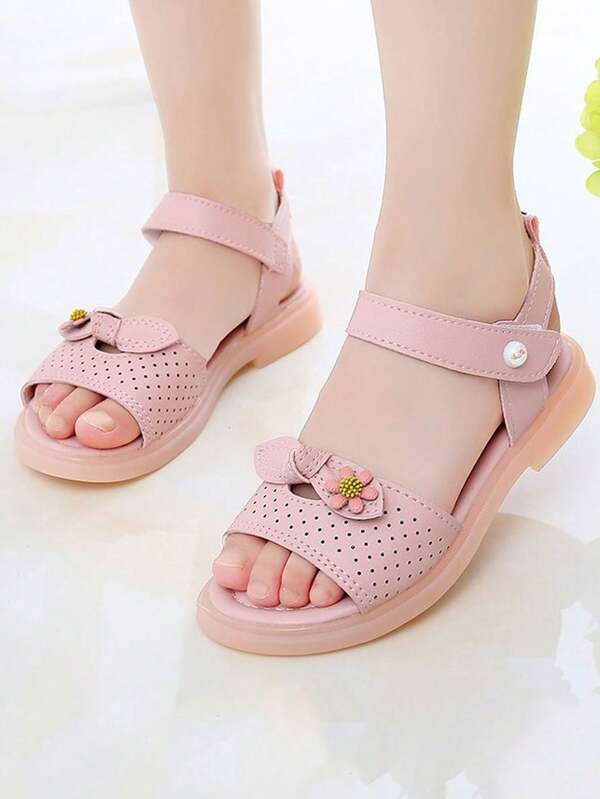 Princess Style Girls Sandals, New Summer Fashion Soft Bottom Casual Children Bowknot Sandals Suitable For Summer