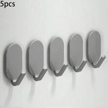 5/10 chiếc Móc dán chịu lực, Móc treo khăn, Giá treo khăn, Móc treo tường bằng thép không gỉ tự dính, Không cần khoan, Dễ dàng lắp đặt, Chất liệu ABS chống thấm nước và bền, Thích hợp để treo khăn tắm, Áo choàng tắm, v.v., Rất thích hợp cho phòng tắm và nhà vệ sinh, Vật dụng không thể thiếu cho gia đình, Giải pháp lưu trữ hoàn hảo. - Nhiều màu - Xem 14