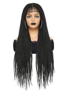 长盒编织 4x4 蕾丝假发，带婴儿头发扭辫，女式蕾丝前部假发，合成角色扮演假发 30 英寸 - 查看 2