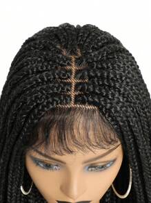 长盒编织 4x4 蕾丝假发，带婴儿头发扭辫，女式蕾丝前部假发，合成角色扮演假发 30 英寸 - 查看 6