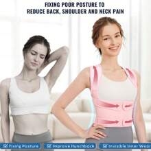 1pc Fall Winter Pink Invisible Fall Winter Corrective Back Brace, Posture Corrector, Fixing Strap, For Men, Adults And Children, Sports And Outdoor Accessories, Assistive Training Tool To Correct And Prevent Hunchback Christmas Thanksgiving New Years Holiday Gifts Exercise Waist Belt Suitable For Workout Home Sports And Walk