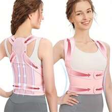 1pc Fall Winter Pink Invisible Fall Winter Corrective Back Brace, Posture Corrector, Fixing Strap, For Men, Adults And Children, Sports And Outdoor Accessories, Assistive Training Tool To Correct And Prevent Hunchback Christmas Thanksgiving New Years Holiday Gifts Exercise Waist Belt Suitable For Workout Home Sports And Walk
