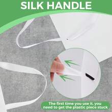 12pcs White Kraft Paper Gift Bags 16x6x11 Bulk Gift Bag, White Kraft Paper Shopping Bags With Ribbon Handles, Party Favor Bags, Shopping Bags, Retail Bags, Wedding Bags - 白色 - 查看 3