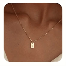 1pc Personalized Delicate Initial Letter Pendant Necklace, Customized Engraved Letter Pendant Necklace With Chain, Simple Name Necklace, Women Personalized Jewelry Gift, Bridesmaid Gift