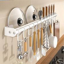 Kitchen Wall Mounted Storage Rack, No Tools Required, Holder For Spoons, Forks, Knives, Pot Lids, Organizer, Accessory Set