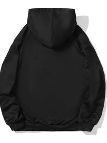 New Autumn/Winter Tea Cup Print Casual Women Drawstring Hoodie Sweatshirt - Black - View 2