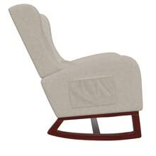 Rocking Chair For Bedroom Living Room, Upholstered Rocking Chair With Footrest, Modern Rocking Chair With Armchair And Side Pocket, Rocking Chair For Living Room, Bedroom, Linen, Beige
