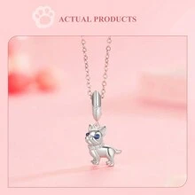 WOSTU 1 件 925 纯银可爱动物系列各种款式，包括黑白猫、仓鼠、法国斗犬和蝾螈串珠和吊坠，适合女孩和女士 DIY 手链项链珠宝制作礼物 - 彩色 - 查看 13