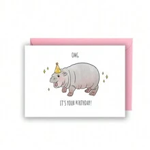 河马生日贺卡，有趣可爱的动物贺卡，送给男朋友、女朋友、丈夫、妻子、她的生日礼物，不寻常的物品，礼品卡 - 多色 - 查看 10