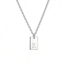 1pc Personalized Delicate Initial Letter Pendant Necklace, Customized Engraved Letter Pendant Necklace With Chain, Simple Name Necklace, Women Personalized Jewelry Gift, Bridesmaid Gift