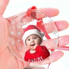 Catygift Customized Photo - - Personalized Glass Ornament - Gift For New Moms, Birthday, Graduation, Home Decor, Christmas Decor, Room Decor, Christmas, Holiday Calendar - As Shown - View 5