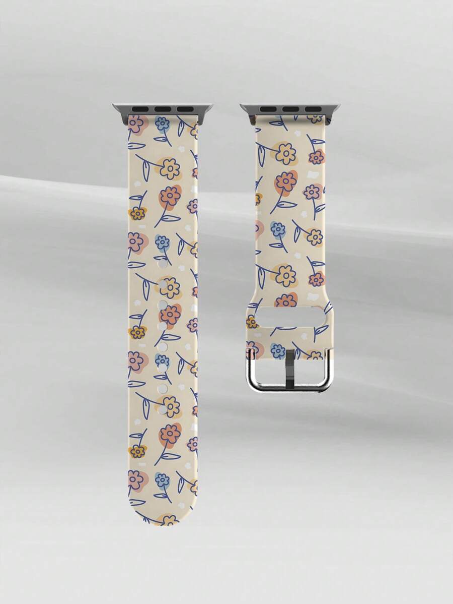 Dây đeo đồng hồ silicon thời trang giản dị tương thích với Apple Watch 38mm 40mm 41mm 45mm 44mm 42mm 49mm, Dây đeo thay thế mềm mại, thoáng khí, đàn hồi có họa tiết hoa và nơ tương thích với Apple Watch Ultra SE/9/8/7/6/5/4/3/2/1 Phụ kiện đồng hồ thông minh - màu sắc - Xem 1