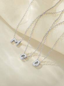 Dây chuyền chữ cái nhỏ bằng bạc Sterling S925, mạ vàng 14K, mặt dây chuyền tùy chỉnh 26 chữ cái A-Z, quà tặng trang sức cho Ngày Valentine. - Bạc - Xem 4