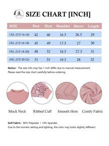 Women's Plus Size Sparkle Sequin Sweatshirt Mock Neck Pullover Long Sleeve Glitter Party Tops - Hồng - Xem 7